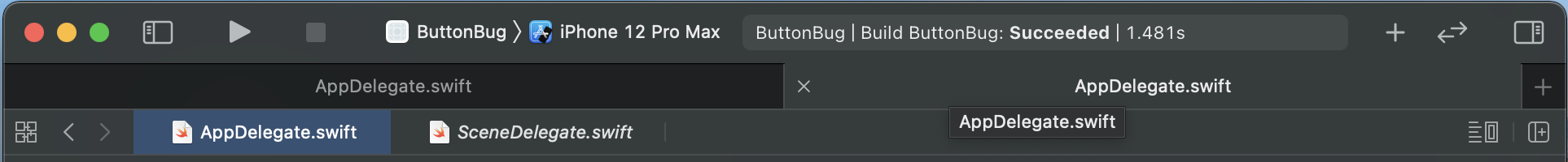 Xcode tabs within tabs